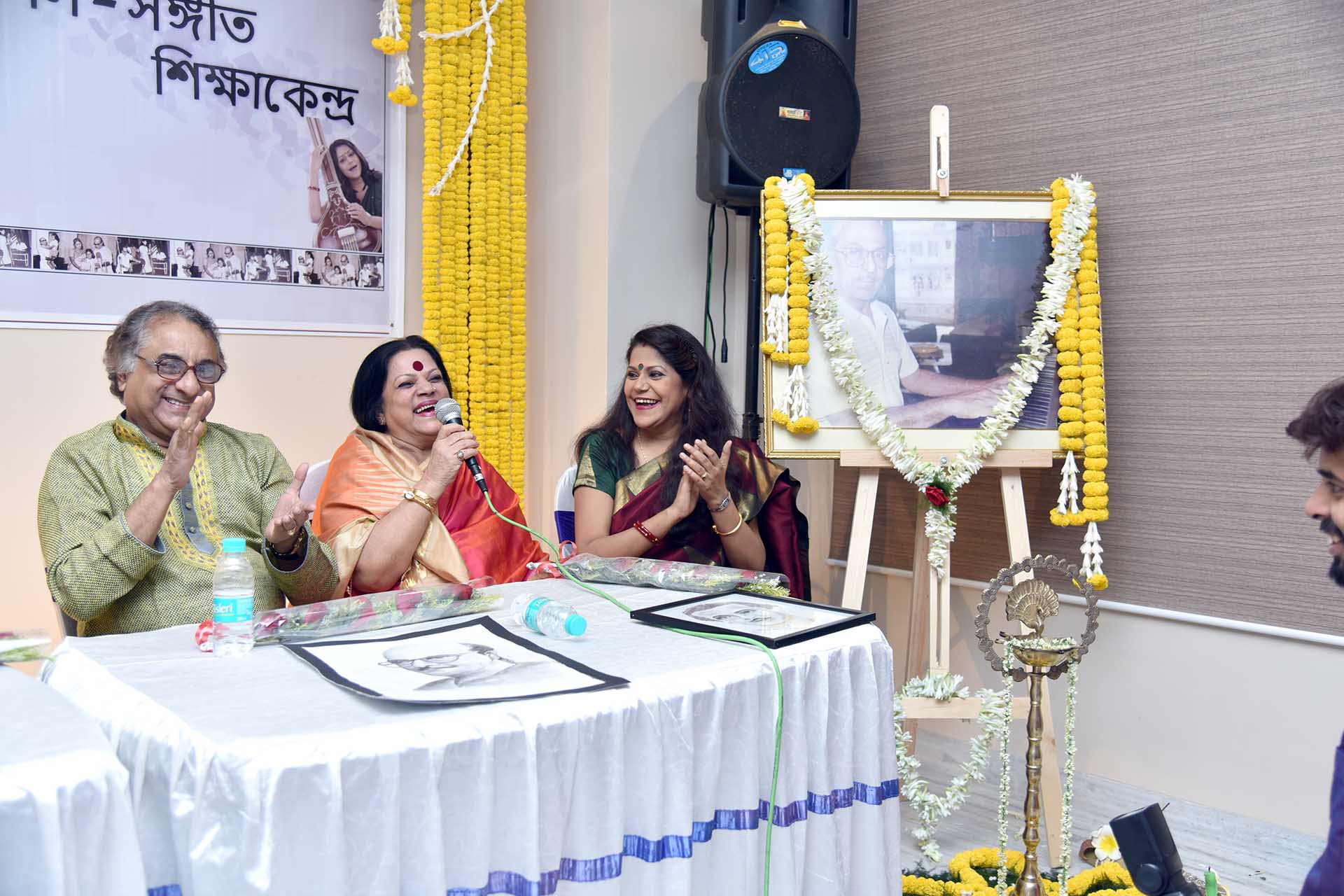 Smt Antara Chowdhury with Smt Haimanti Shukla and Sri Kalyan Sen Barat